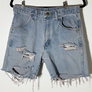 Rustler Light Blue Distressed Jean Shorts